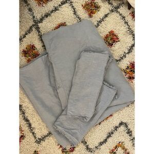 RH Stone Washed Belgian Linen King Duvet & Pillowcases - Pale Blue